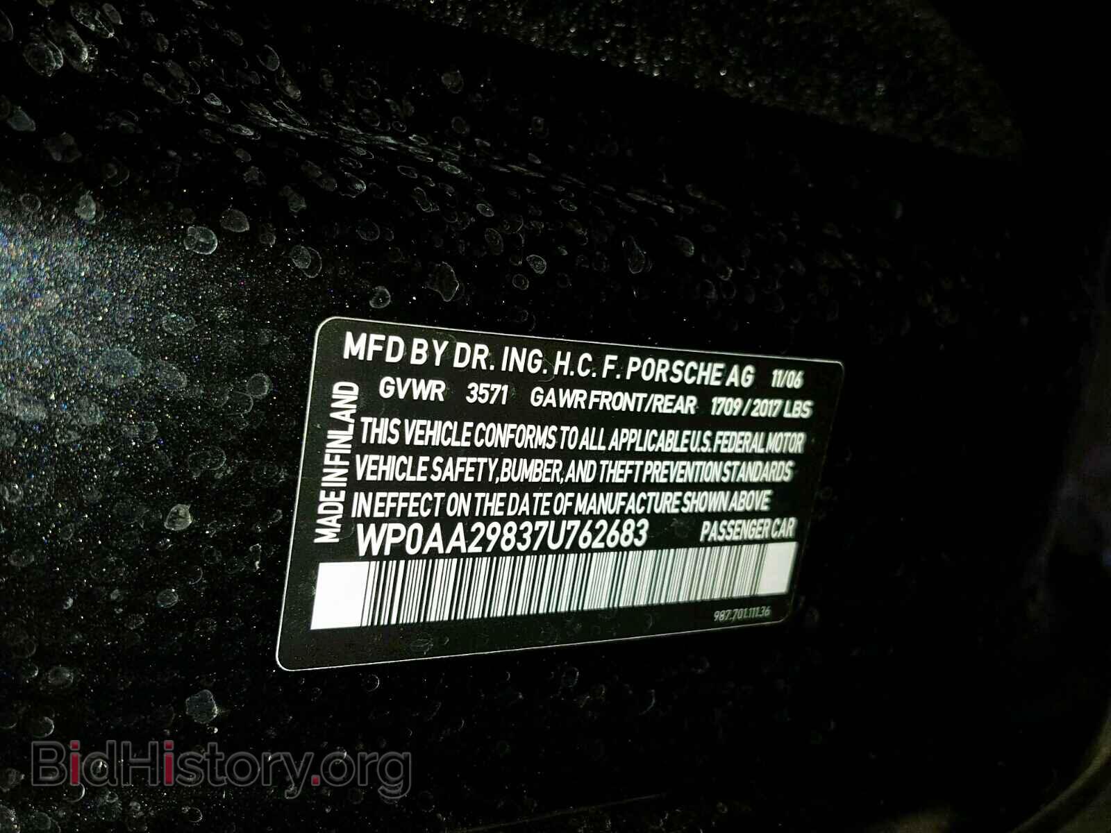 2007 PORSCHE CAYMAN - VIN: WP0AA29837U762683 - Фото 10