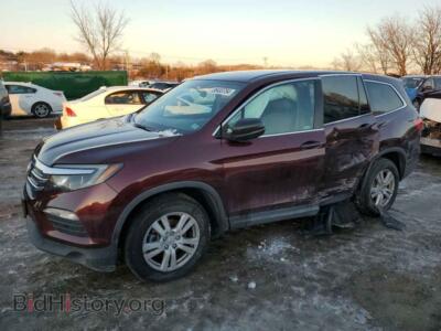 2018 Honda PILOT LX, burgundy — VIN 5FNYF6H1XJB045273, Copart