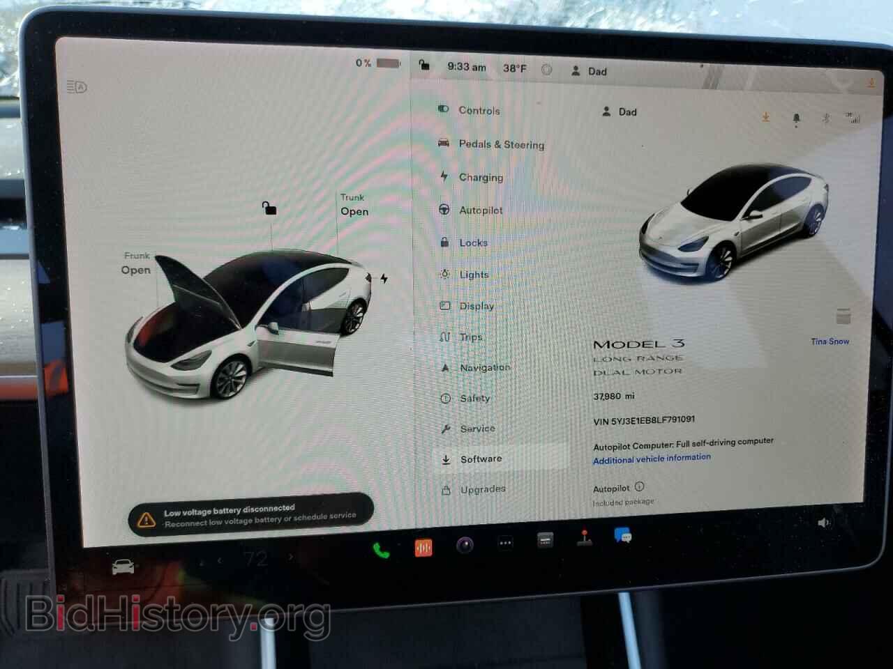 2020 TESLA MODEL 3 - VIN: 5YJ3E1EB8LF791091 - Фото 9