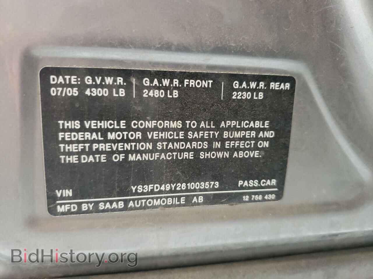 2006 SAAB 9 3 - VIN: YS3FD49Y261003573 - Photo 10