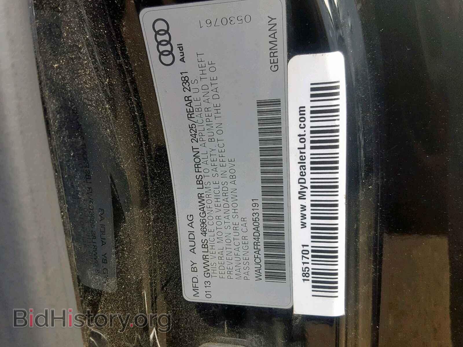 2013 AUDI A5 PREMIUM - VIN: WAUCFAFR4DA053191 - Фото 10