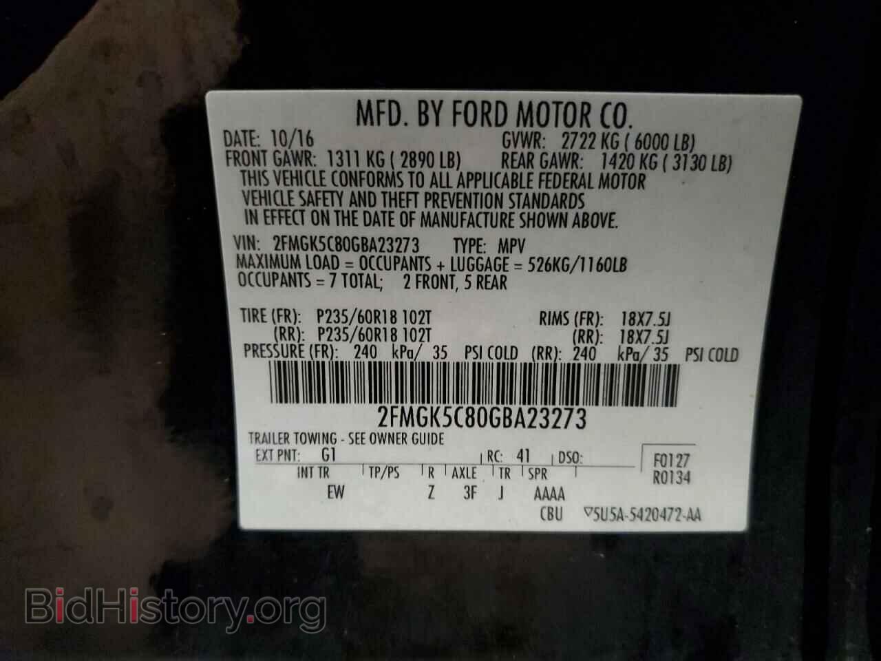 2016 FORD FLEX - VIN: 2FMGK5C80GBA23273 - Photo 13