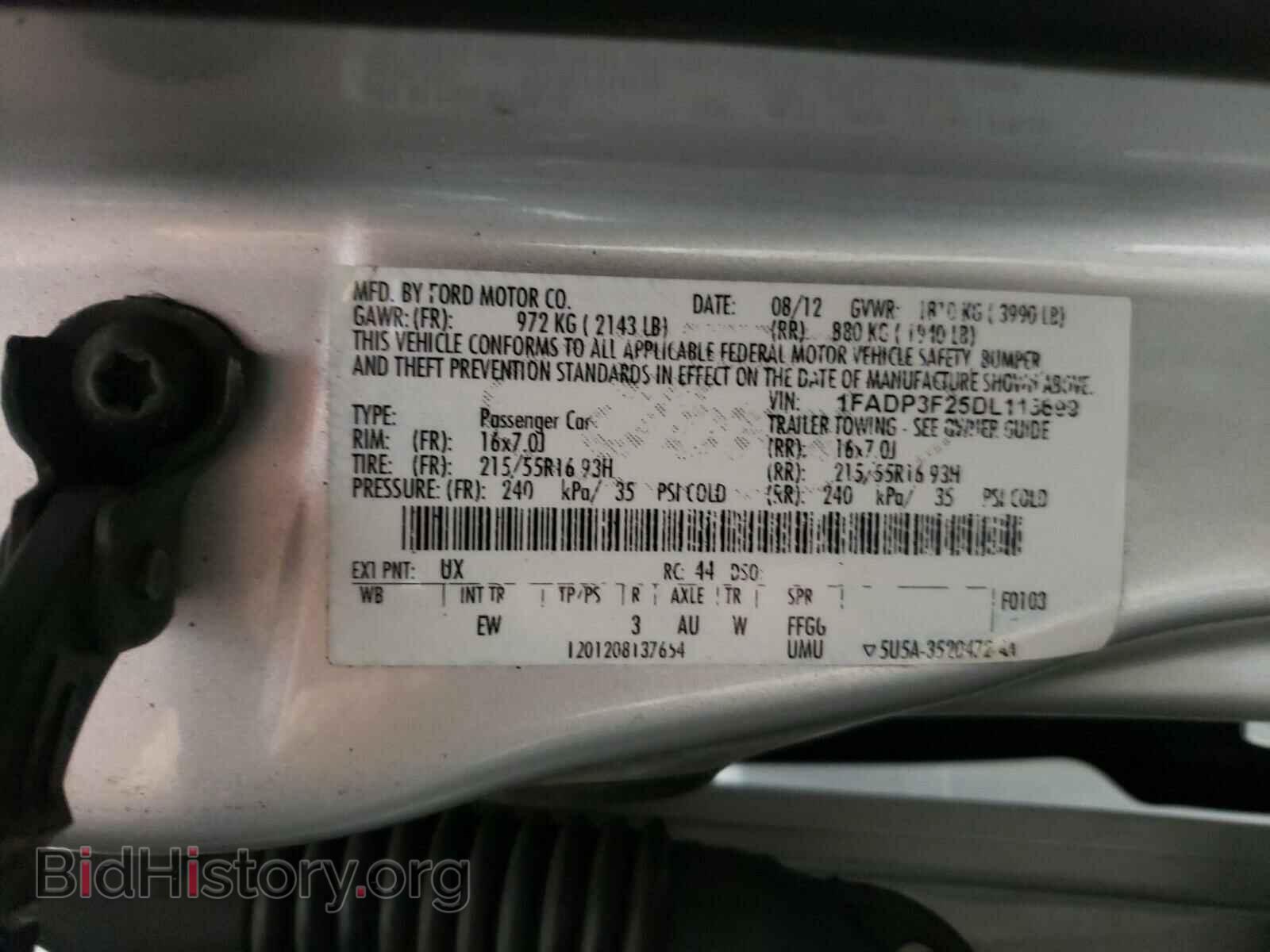 2013 FORD FOCUS - VIN: 1FADP3F25DL113699 - Фото 10