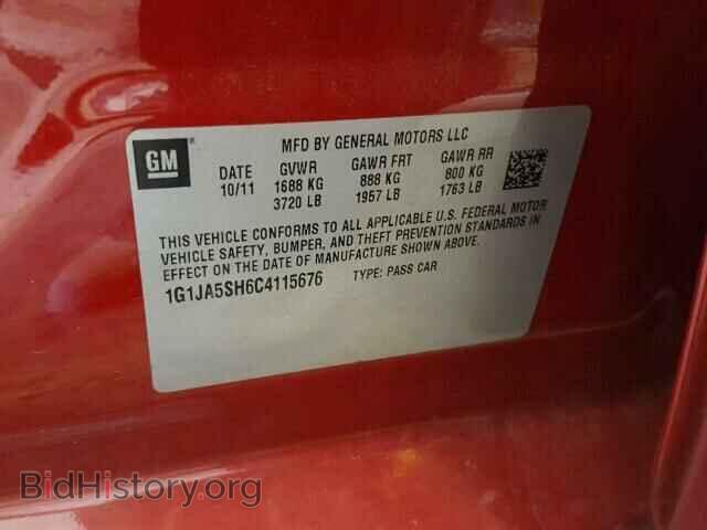 2012 CHEVROLET SONIC - VIN: 1G1JA5SH6C4115676 - Фото 10