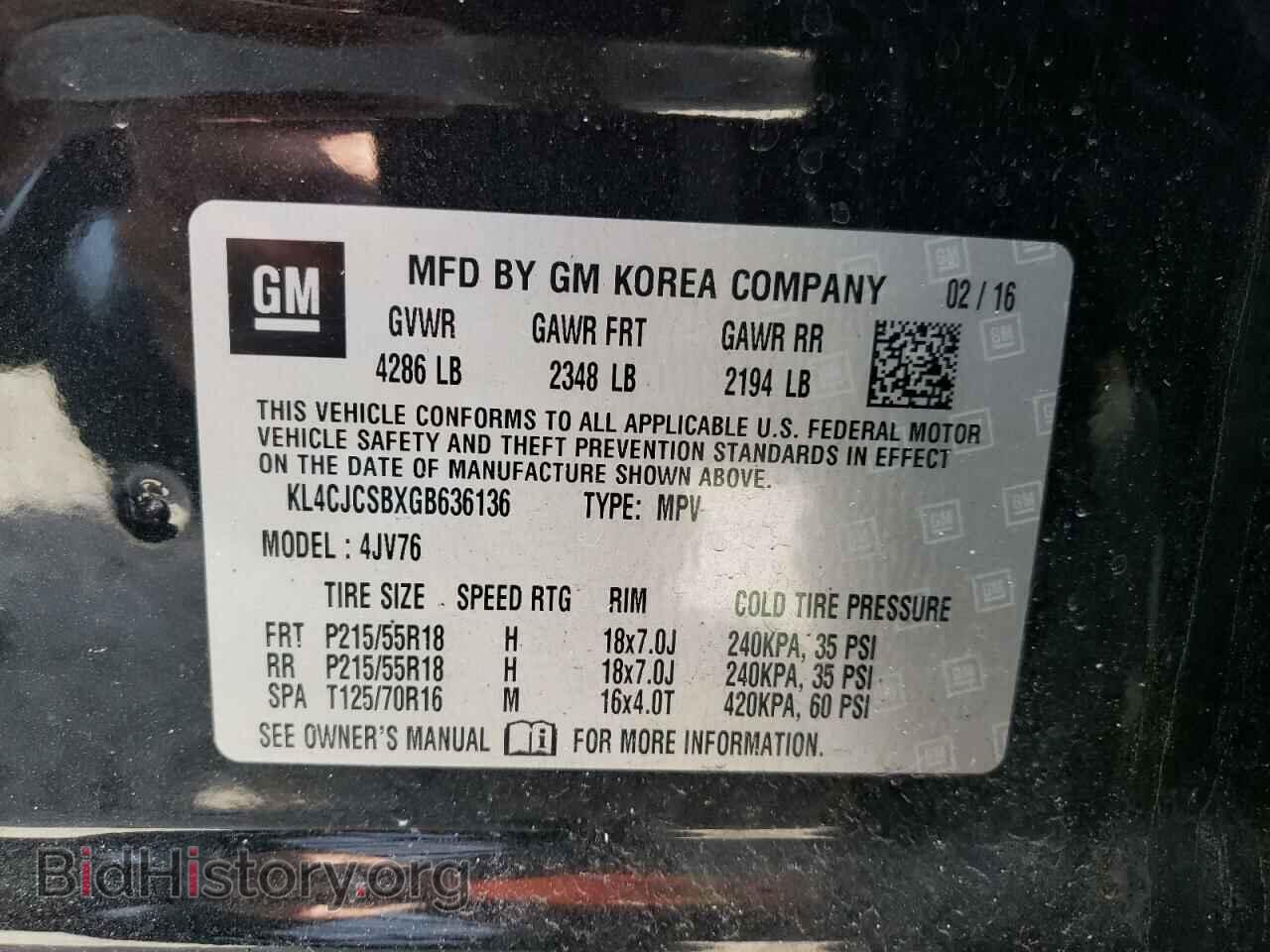 2016 BUICK ENCORE - VIN: KL4CJCSBXGB636136 - Фото 10