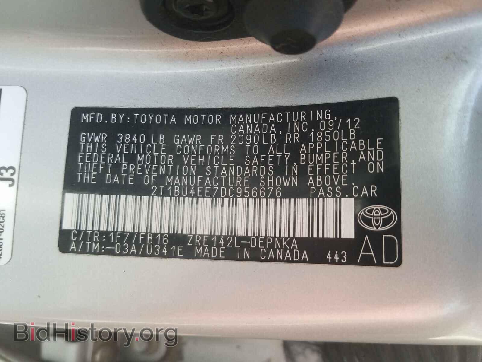 2013 TOYOTA COROLLA - VIN: 2T1BU4EE7DC956676 - Фото 10