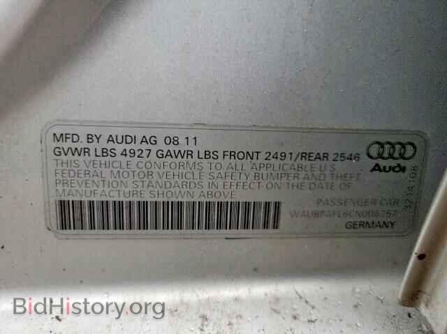 2012 AUDI A4 - VIN: WAUBFAFL6CN006257 - Фото 10