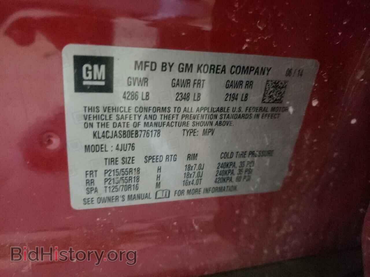 2014 BUICK ENCORE - VIN: KL4CJASB0EB776178 - Photo 10