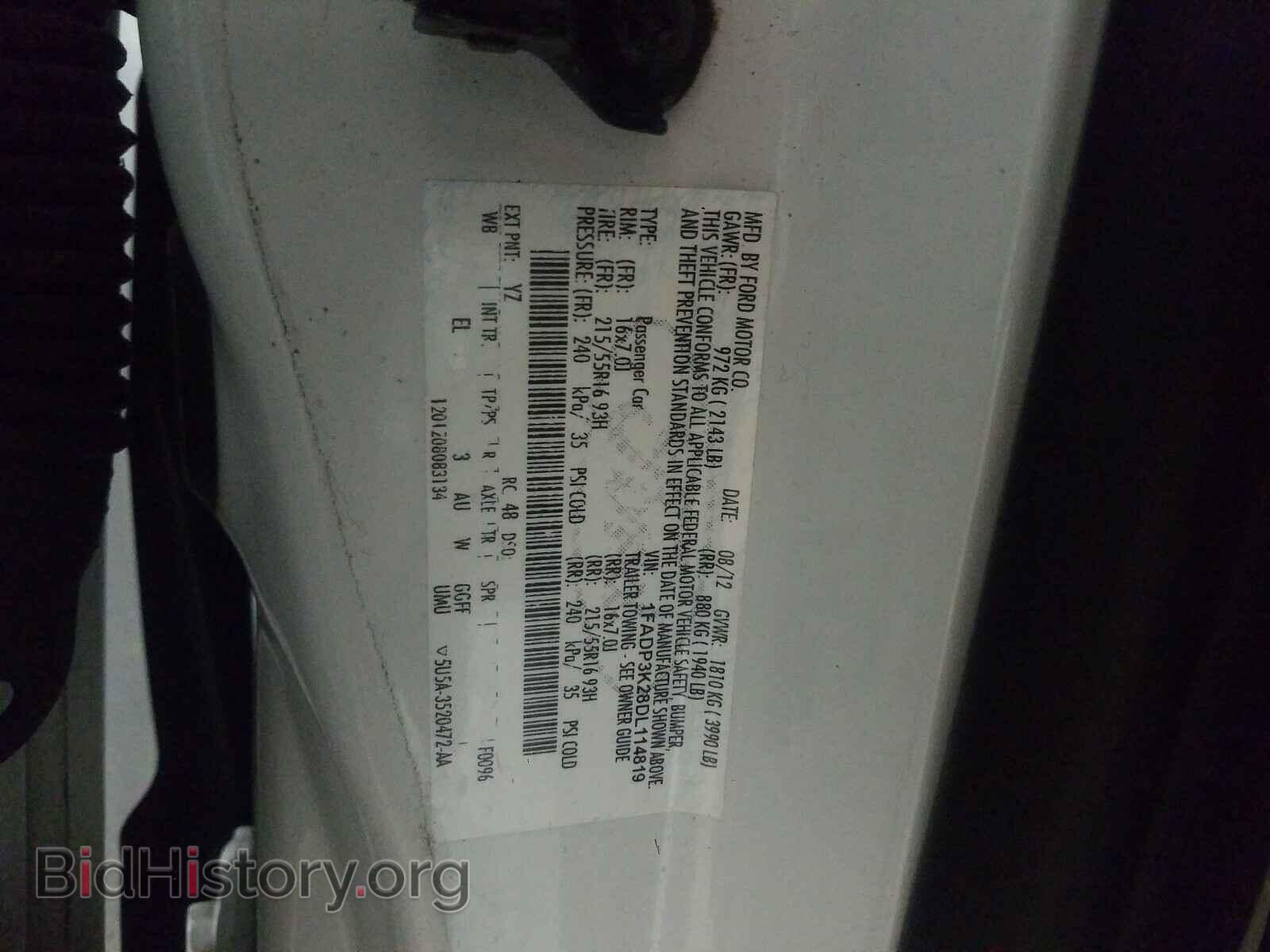 2013 FORD FOCUS - VIN: 1FADP3K28DL114819 - Фото 10
