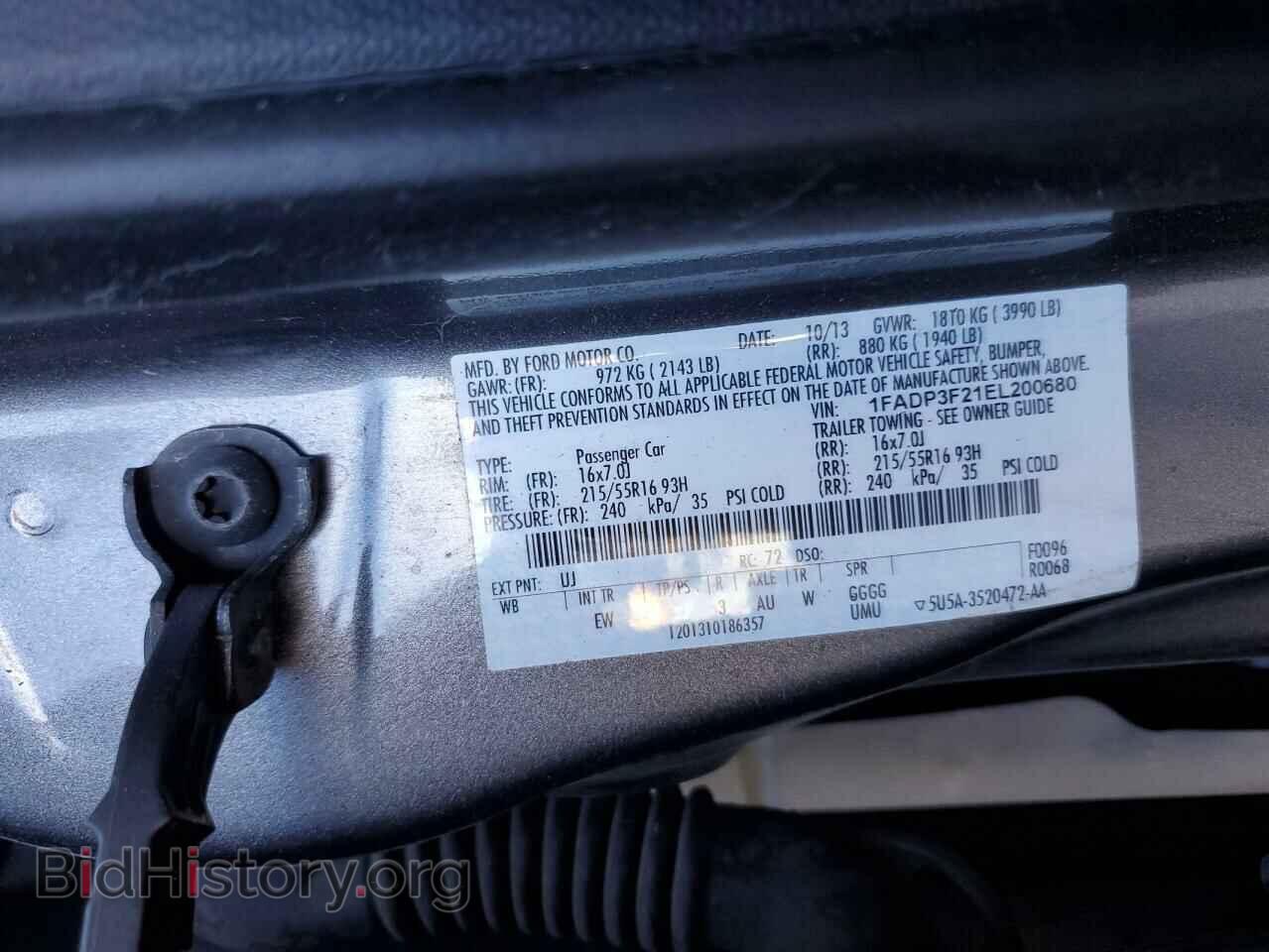 2014 FORD FOCUS - VIN: 1FADP3F21EL200680 - Фото 12