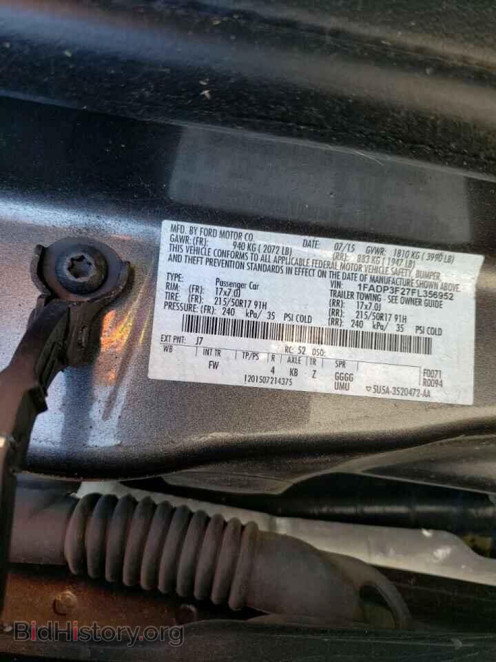 2015 FORD FOCUS - VIN: 1FADP3F27FL356952 - Фото 10