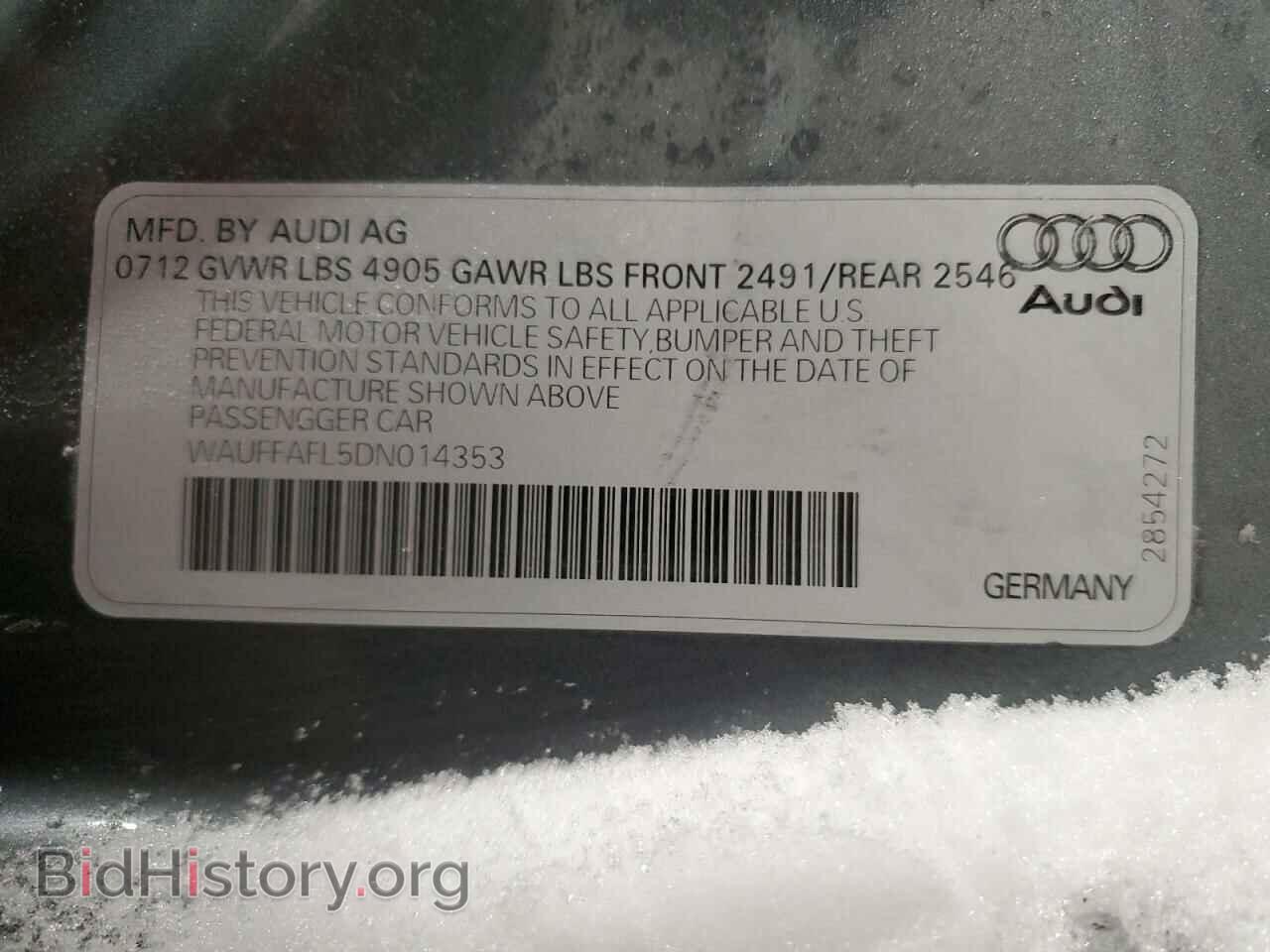 2013 AUDI A4 - VIN: WAUFFAFL5DN014353 - Photo 12
