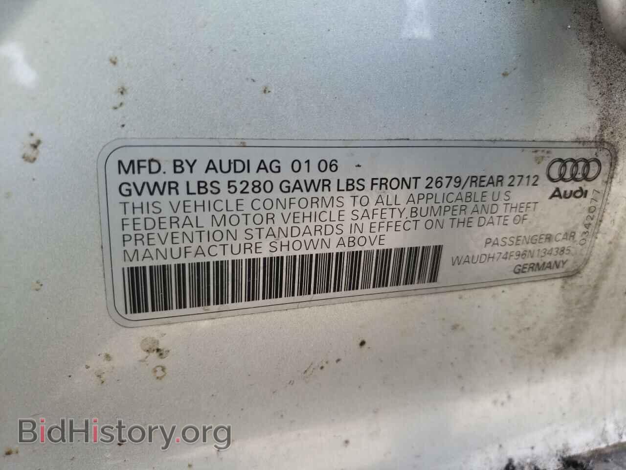 2006 AUDI A6 - VIN: WAUDH74F96N134385 - Фото 10
