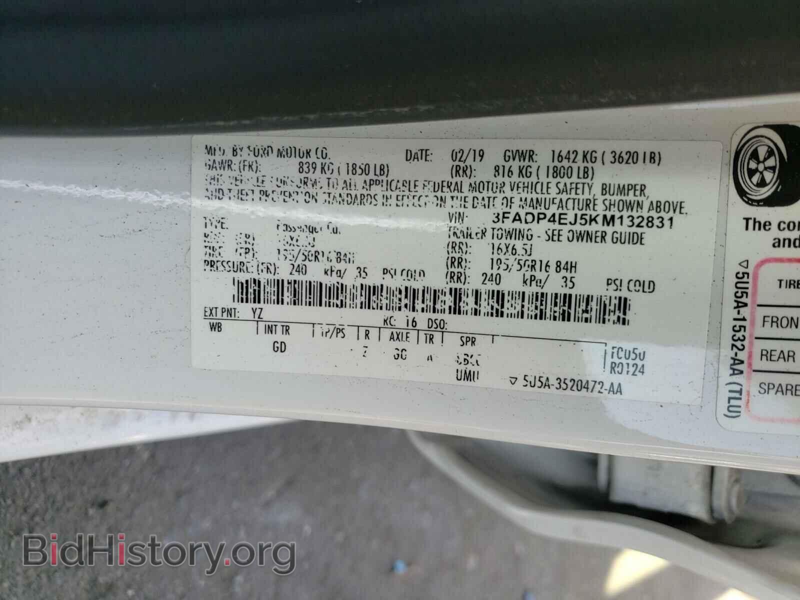 2019 FORD FIESTA - VIN: 3FADP4EJ5KM132831 - Фото 10