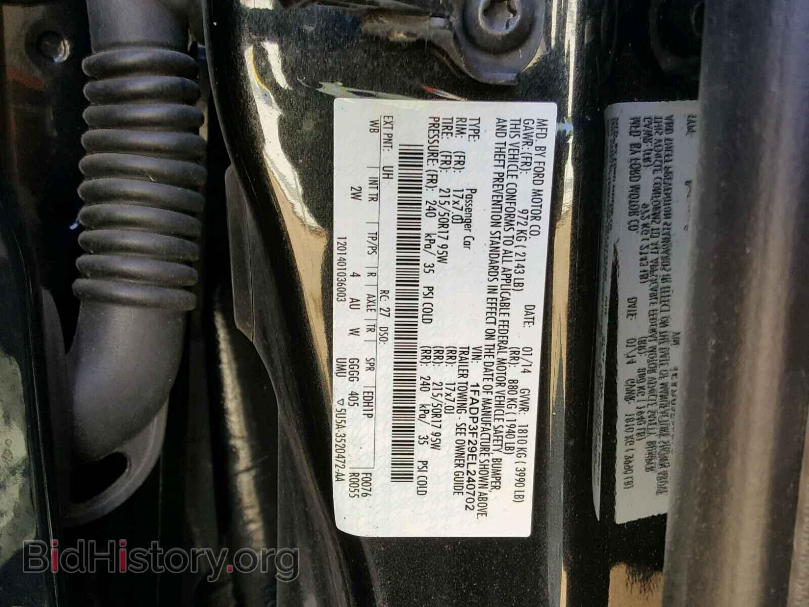 2014 FORD FOCUS - VIN: 1FADP3F29EL240702 - Фото 10