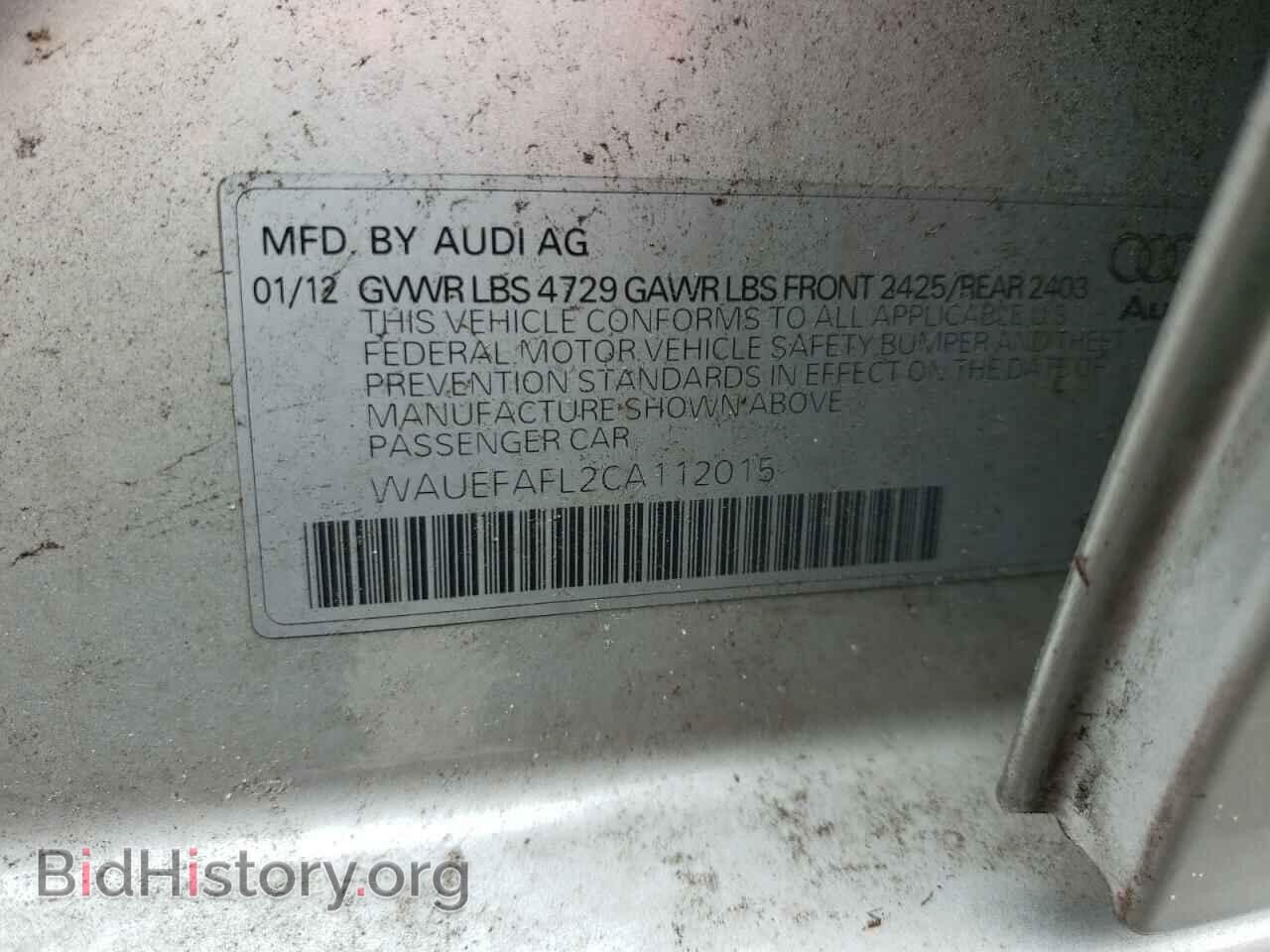 2012 AUDI A4 - VIN: WAUEFAFL2CA112015 - Фото 10