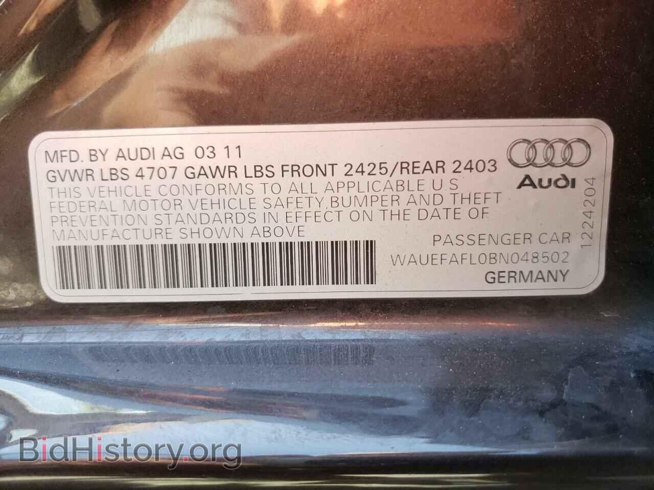 2011 AUDI A4 - VIN: WAUEFAFL0BN048502 - Фото 10
