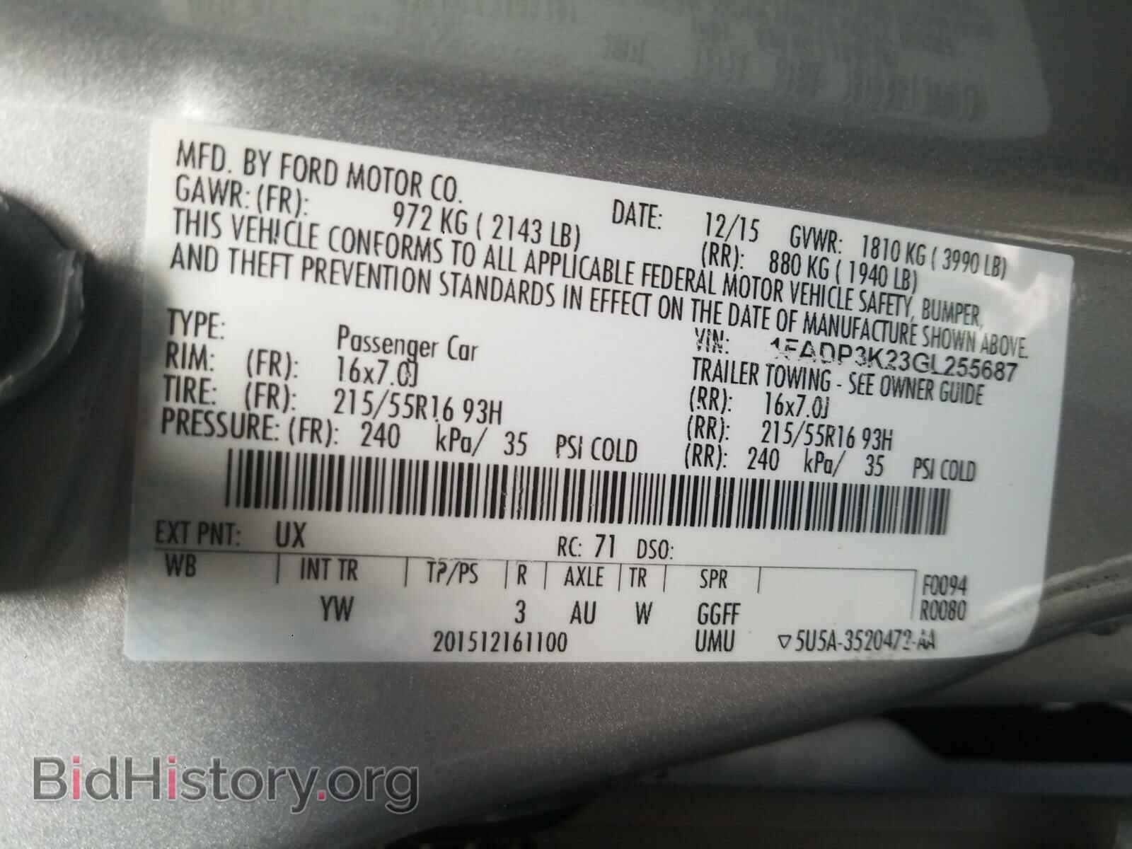 2016 FORD FOCUS - VIN: 1FADP3K23GL255687 - Фото 10