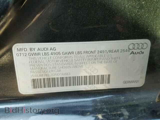 2013 AUDI A4 - VIN: WAUBFAFL2DN016883 - Фото 10