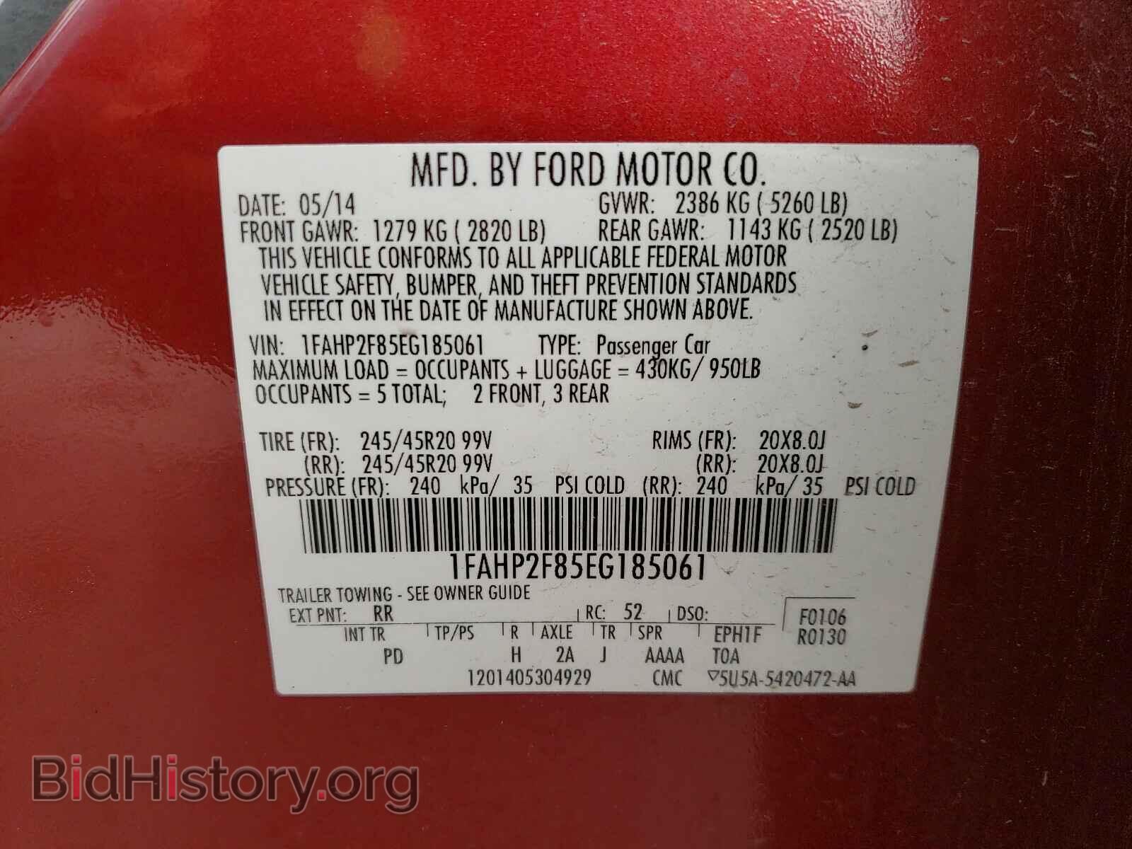 2014 FORD TAURUS - VIN: 1FAHP2F85EG185061 - Photo 10