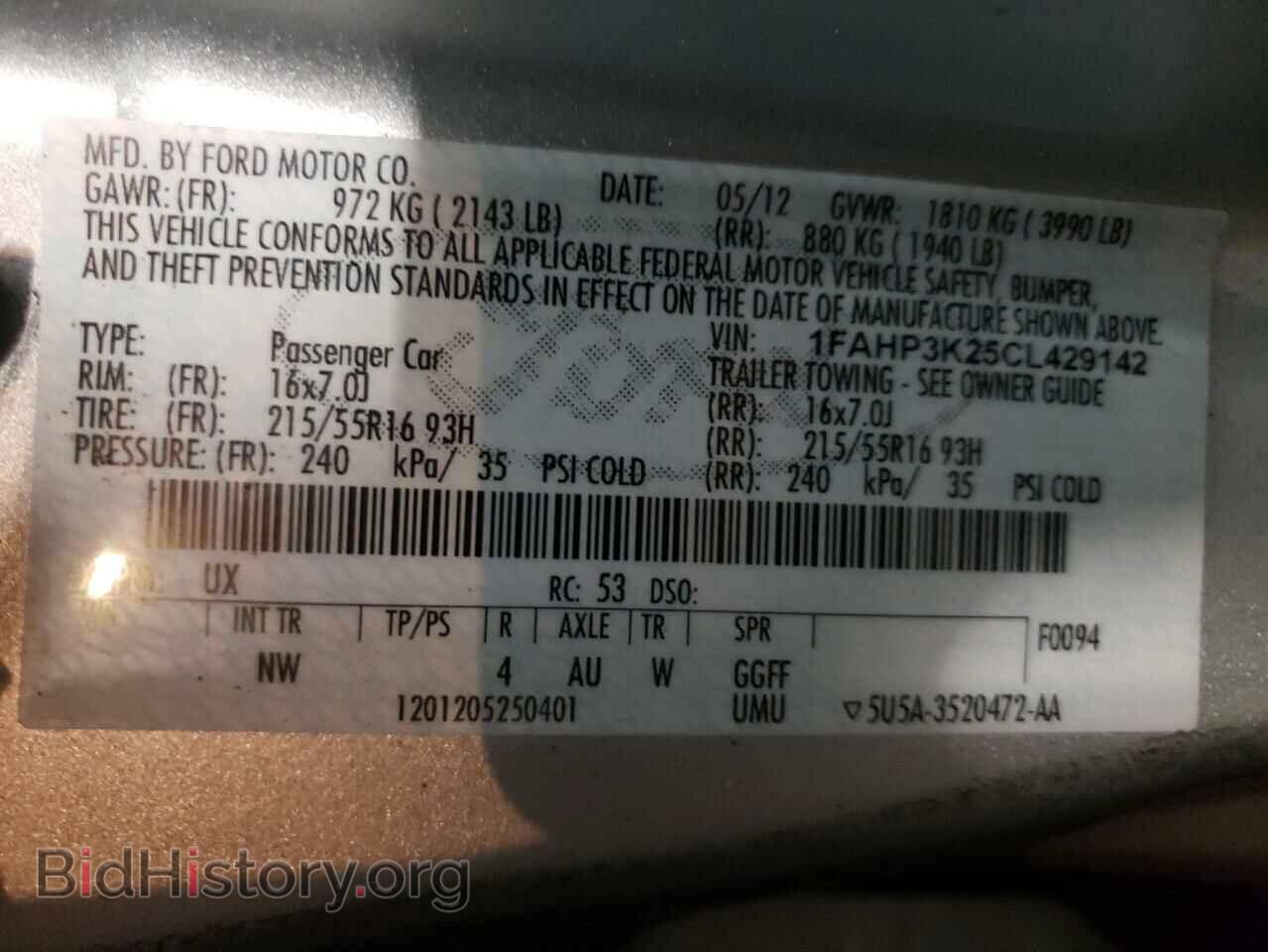 2012 FORD FOCUS - VIN: 1FAHP3K25CL429142 - Фото 10