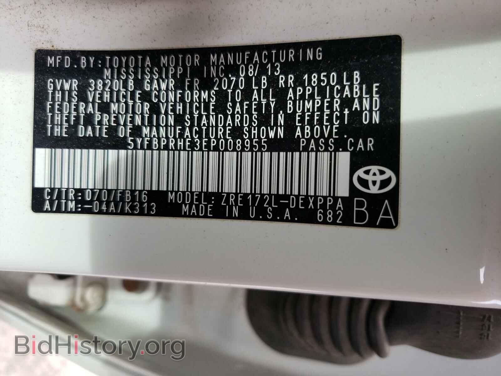 2014 TOYOTA COROLLA - VIN: 5YFBPRHE3EP008955 - Photo 10