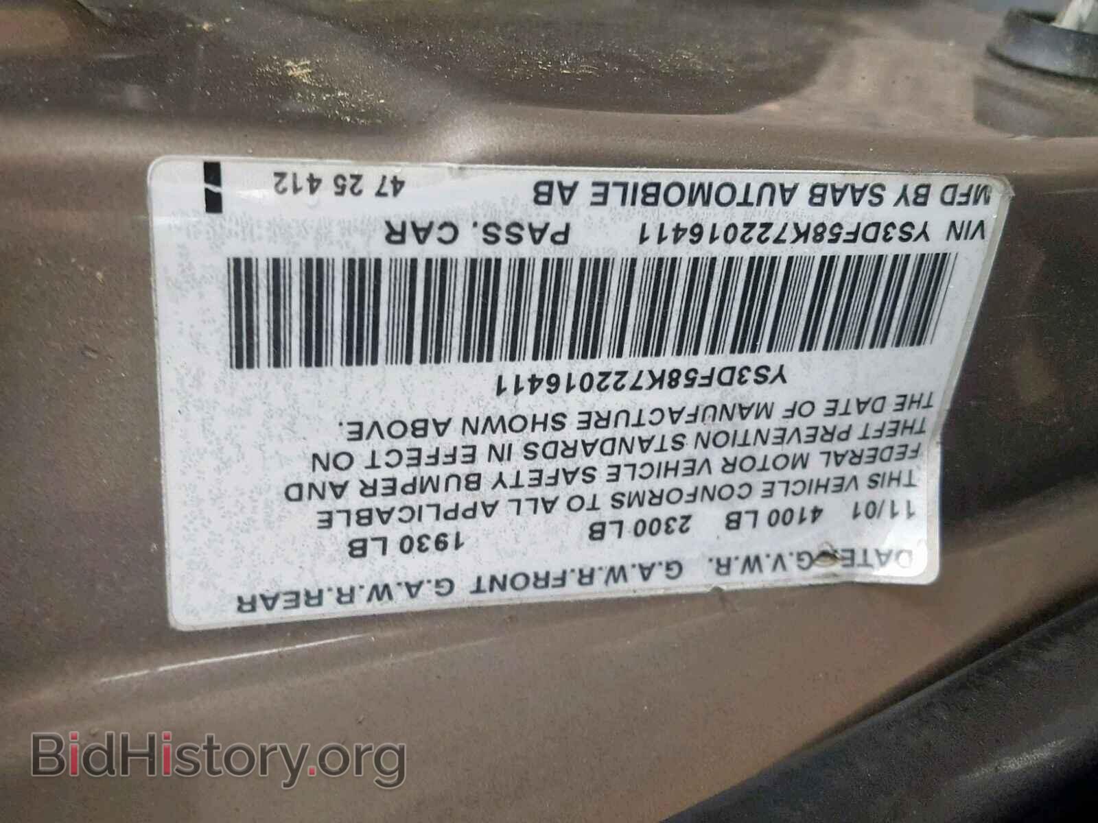 2002 SAAB 9 3 - VIN: YS3DF58K722016411 - Photo 10