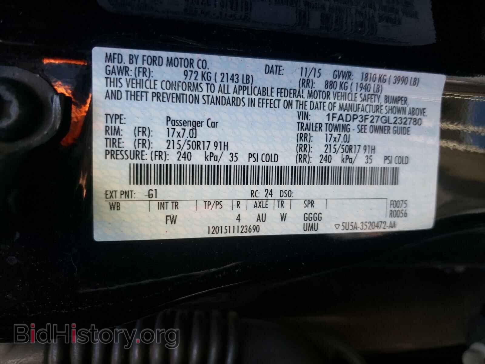 2016 FORD FOCUS - VIN: 1FADP3F27GL232780 - Фото 10