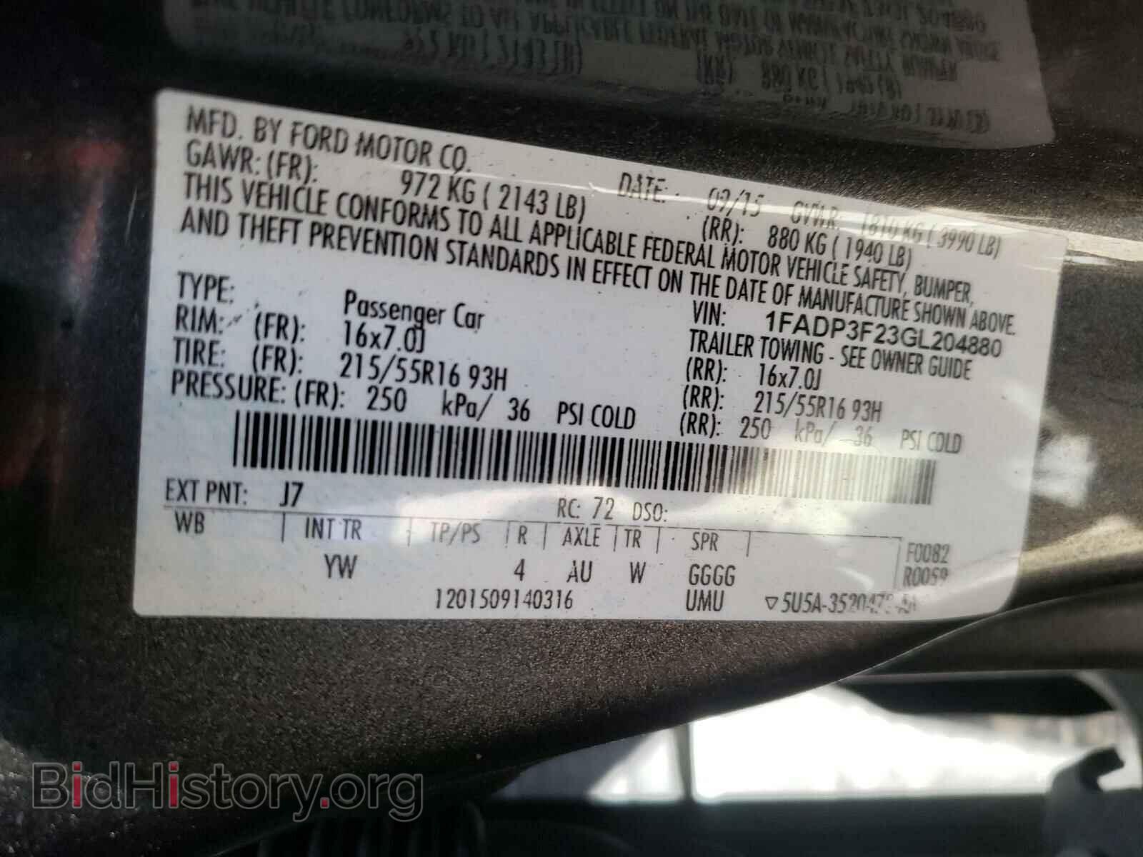 2016 FORD FOCUS - VIN: 1FADP3F23GL204880 - Фото 10