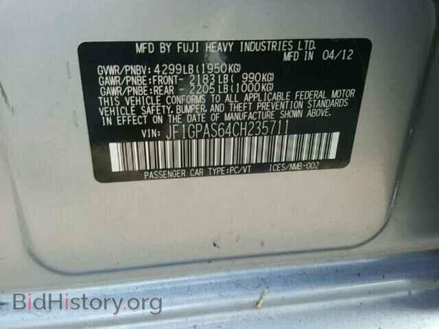 2012 SUBARU IMPREZA - VIN: JF1GPAS64CH235711 - Фото 10