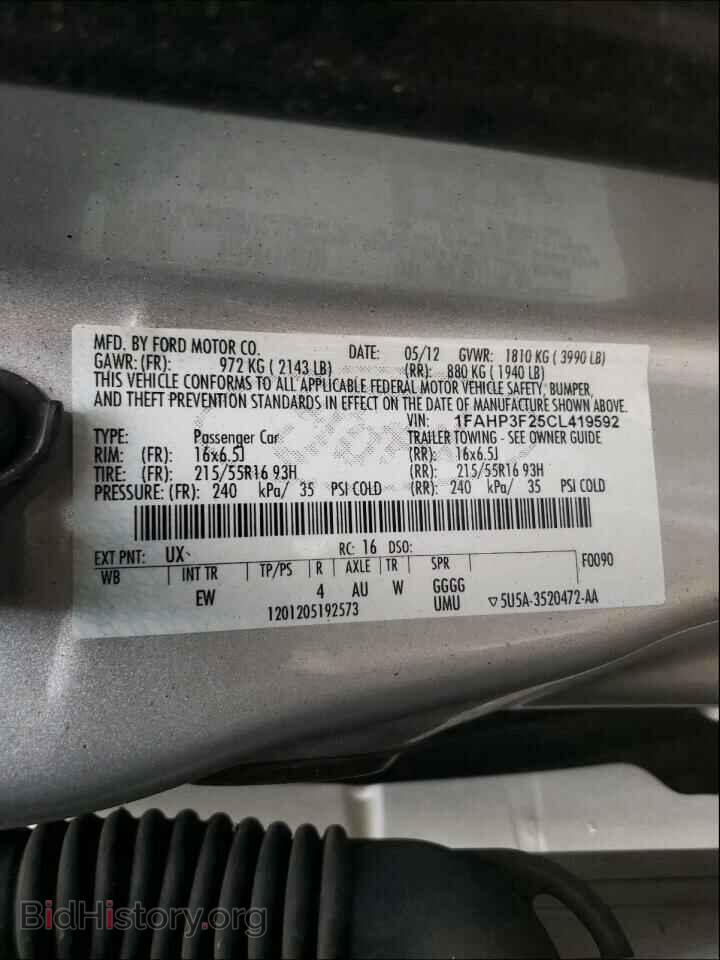 2012 FORD FOCUS - VIN: 1FAHP3F25CL419592 - Photo 10