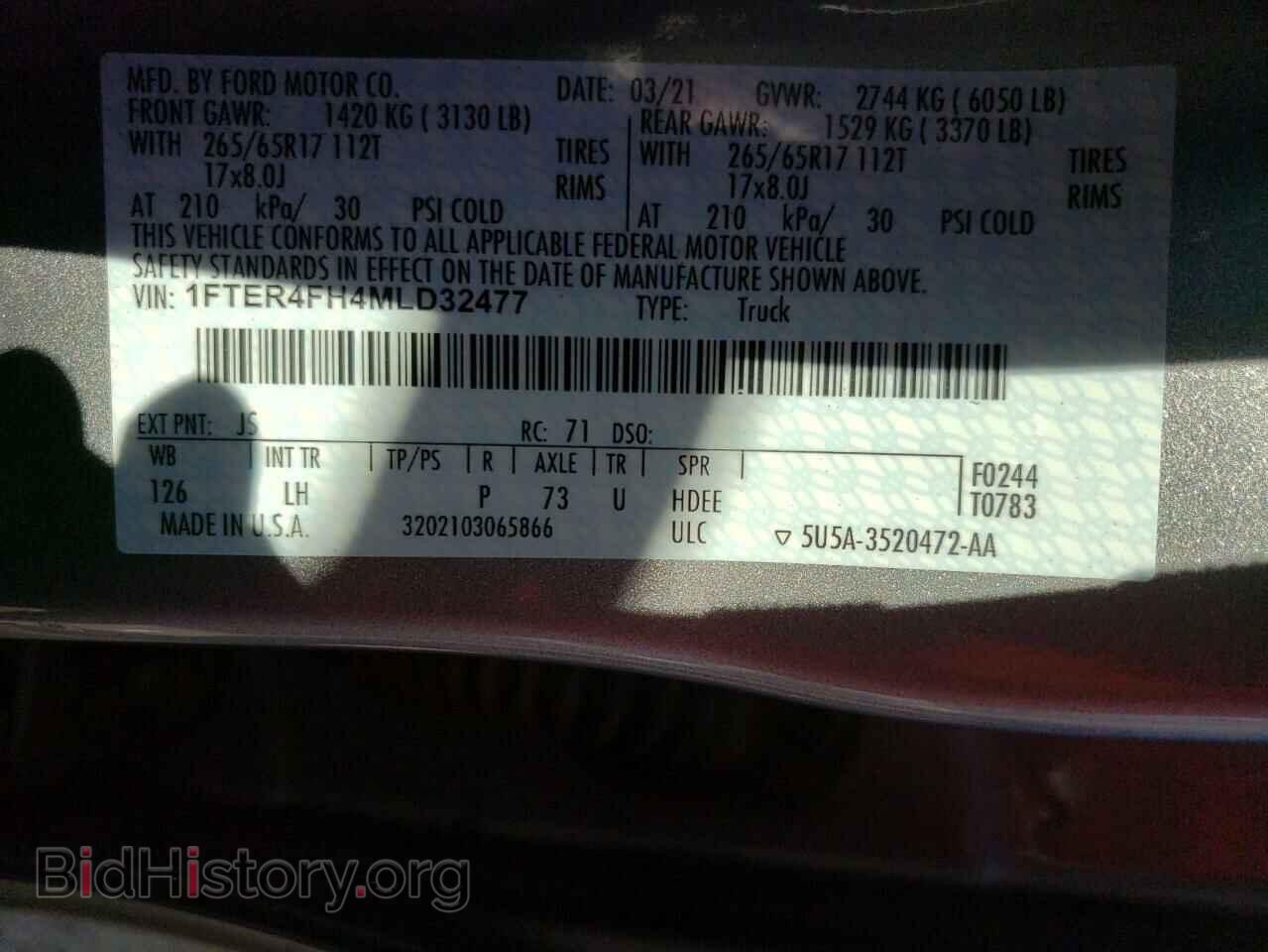 2021 FORD RANGER - VIN: 1FTER4FH4MLD32477 - Фото 12
