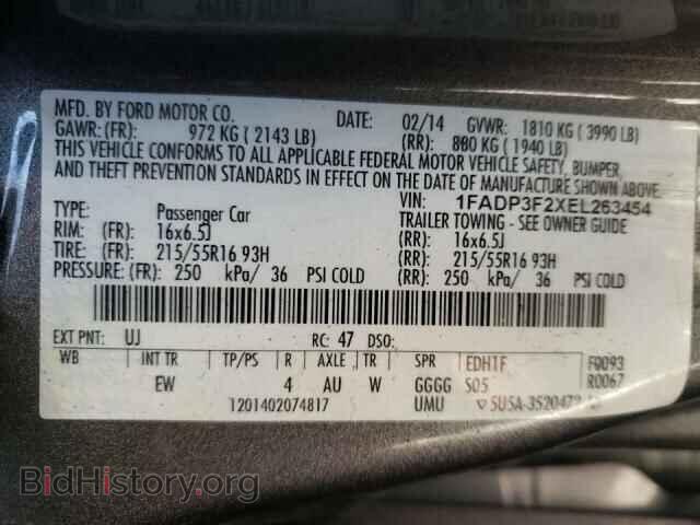 2014 FORD FOCUS - VIN: 1FADP3F2XEL263454 - Фото 10