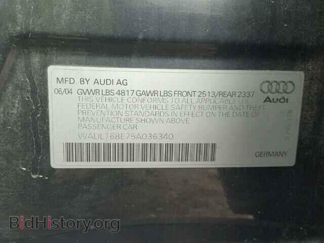 2005 AUDI A4 - VIN: WAULT68E75A036340 - Photo 10