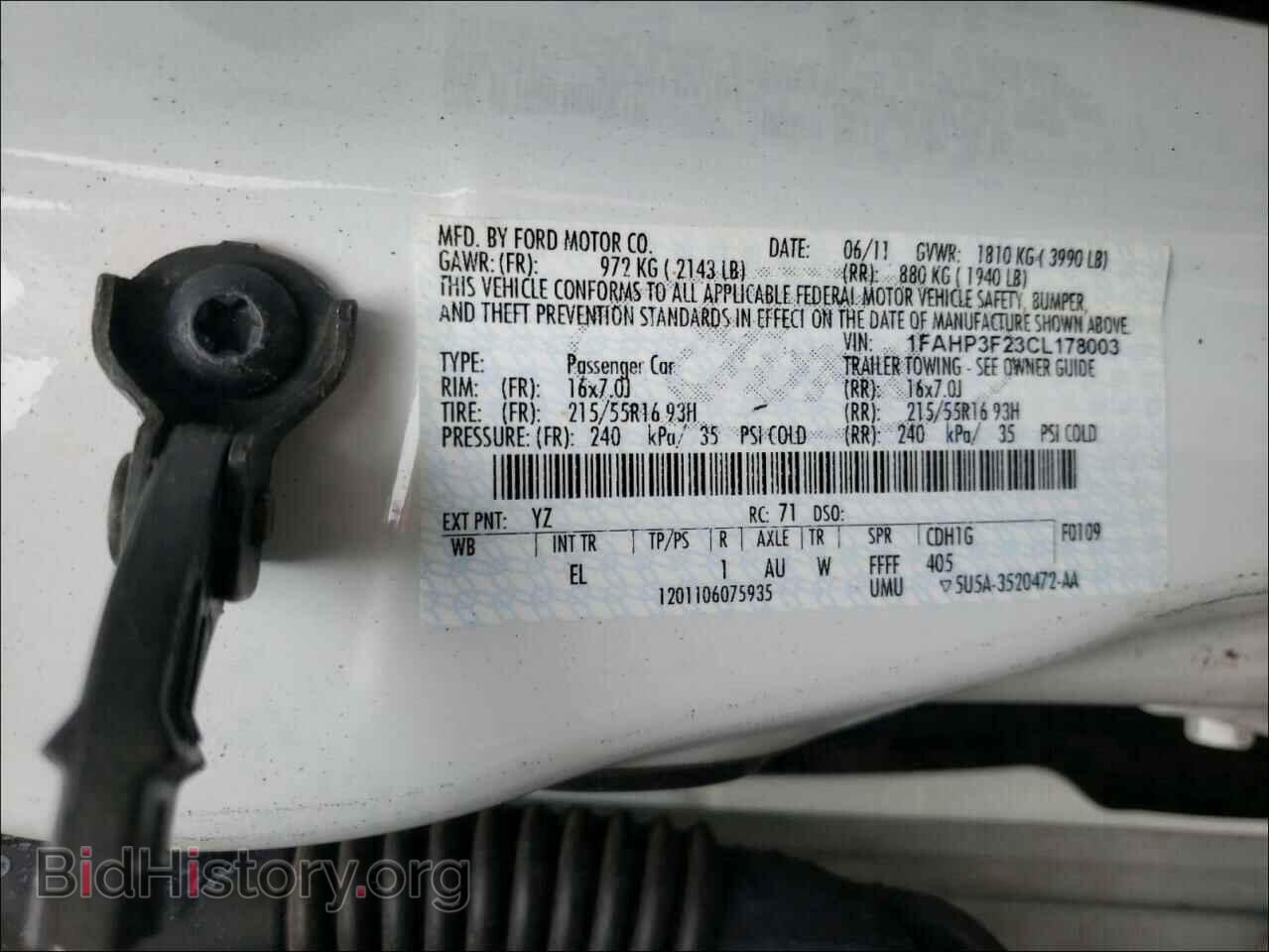 2012 FORD FOCUS - VIN: 1FAHP3F23CL178003 - Фото 10