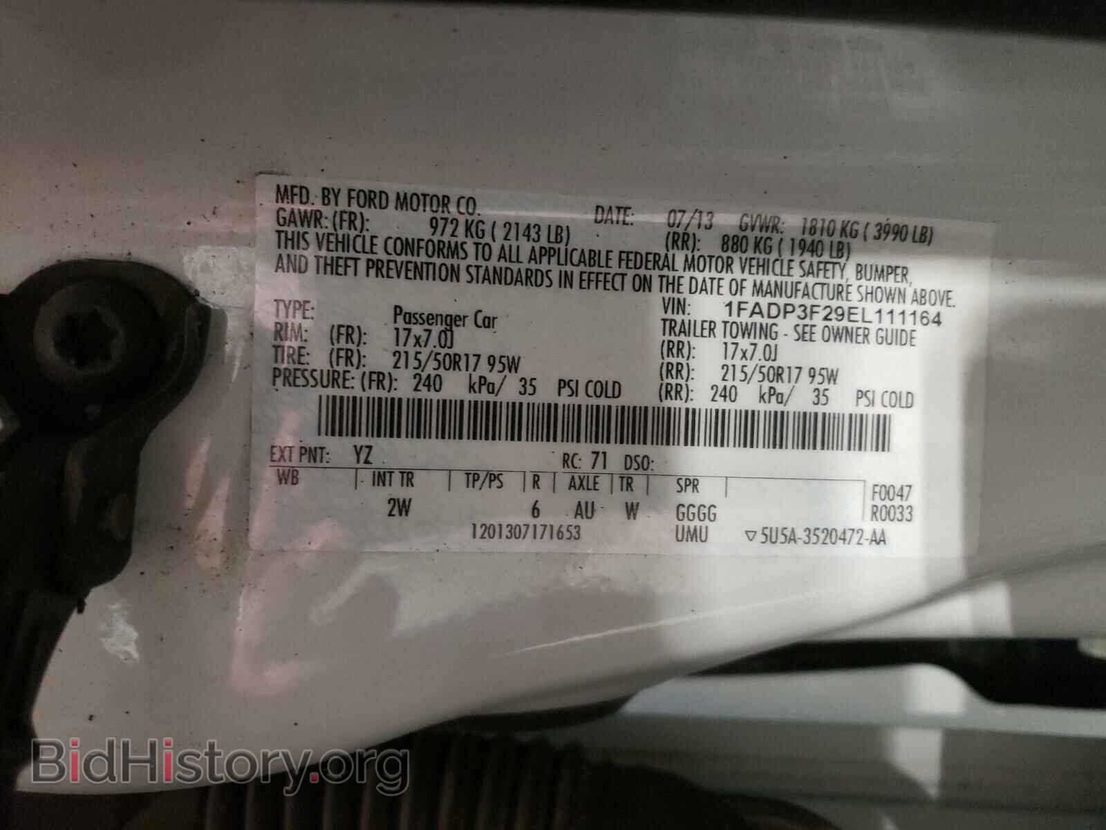 2014 FORD FOCUS - VIN: 1FADP3F29EL111164 - Фото 10