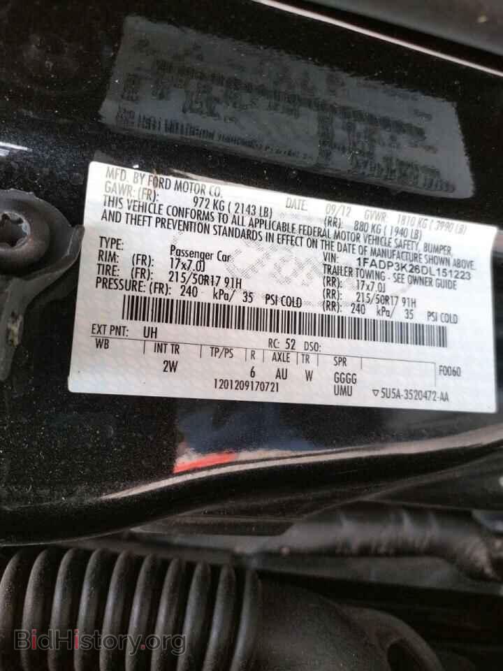 2013 FORD FOCUS - VIN: 1FADP3K26DL151223 - Фото 10
