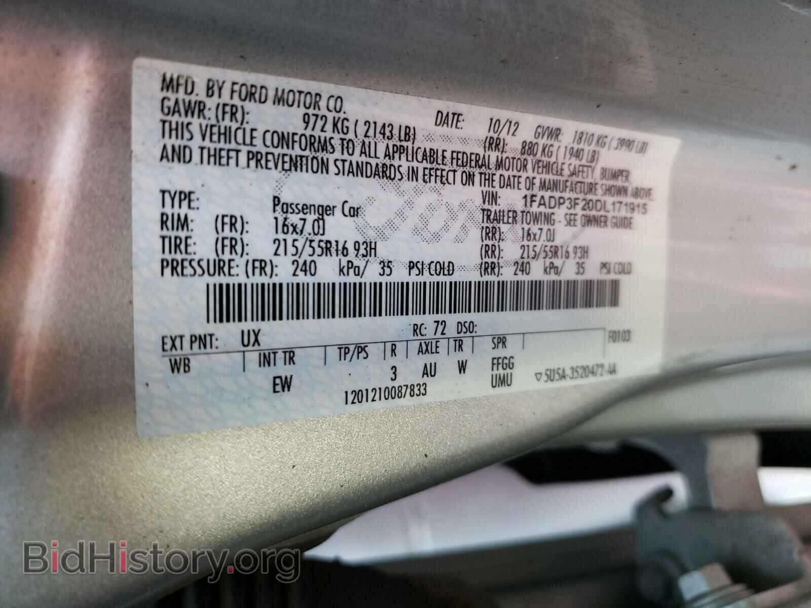 2013 FORD FOCUS - VIN: 1FADP3F20DL171915 - Photo 10
