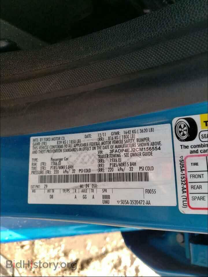 2012 FORD FIESTA - VIN: 3FADP4EJ2CM156554 - Фото 10