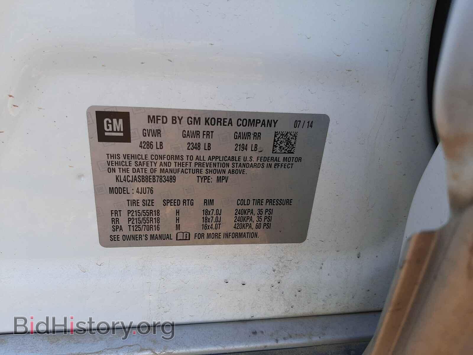 2014 BUICK ENCORE - VIN: KL4CJASB8EB783489 - Photo 10