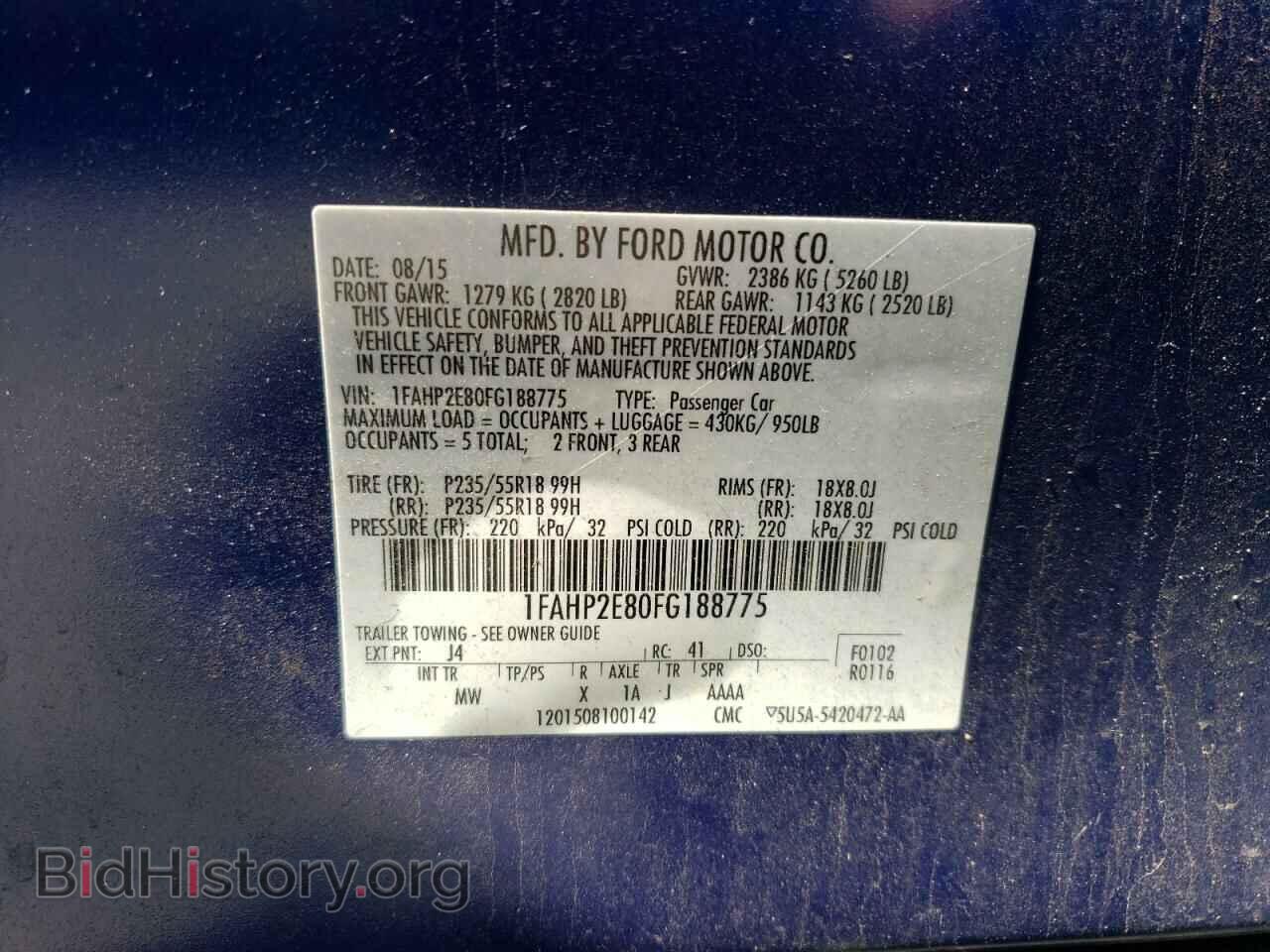 2015 FORD TAURUS - VIN: 1FAHP2E80FG188775 - Фото 10