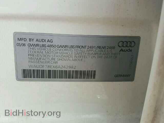 2006 AUDI A4 - VIN: WAUDF78EX6A242982 - Photo 10