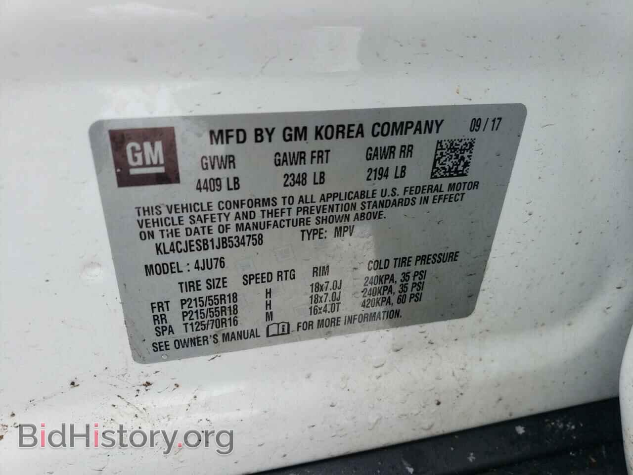 2018 BUICK ENCORE - VIN: KL4CJESB1JB534758 - Фото 13
