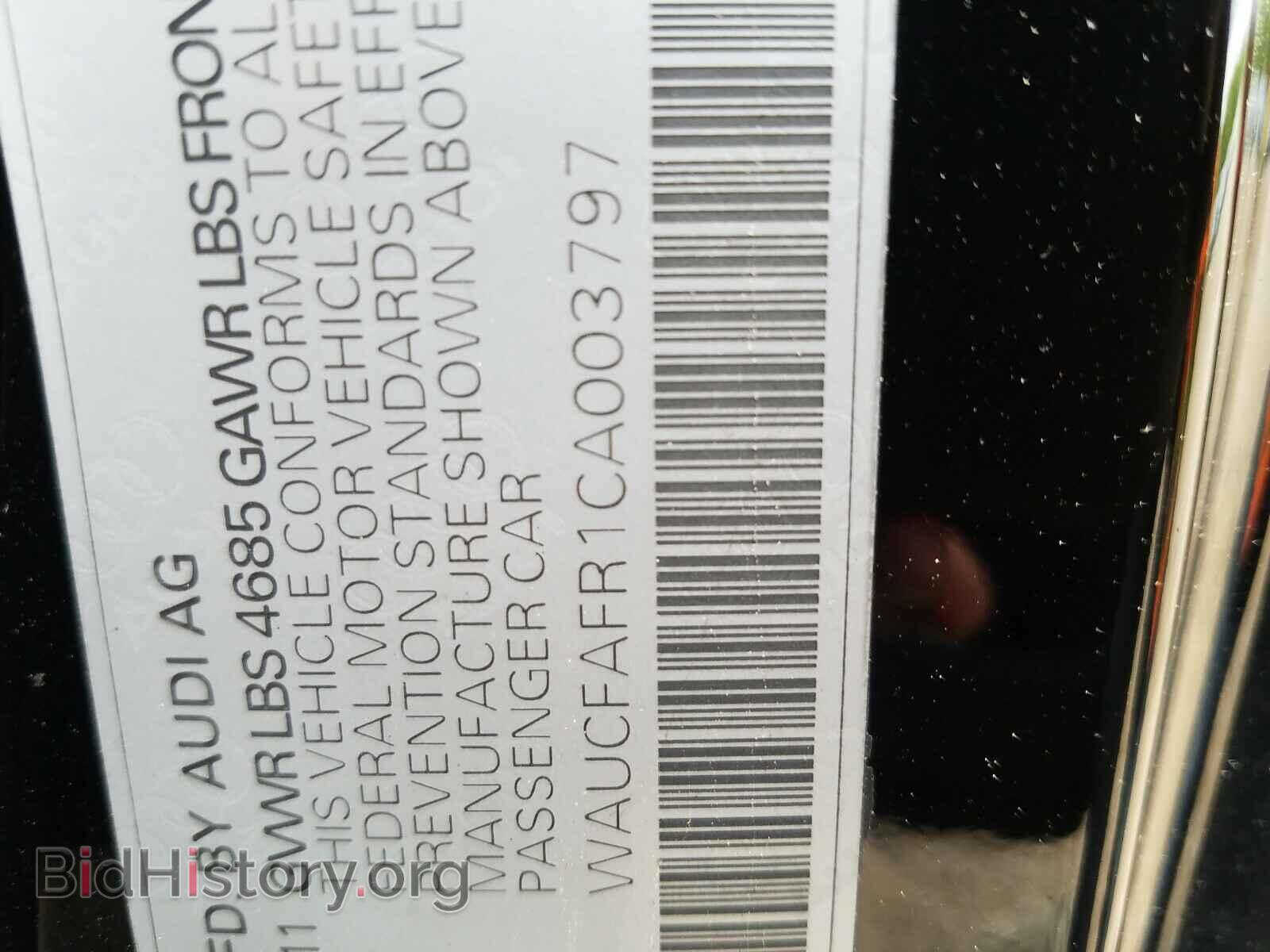 2012 AUDI A5 - VIN: WAUCFAFR1CA003797 - Фото 10