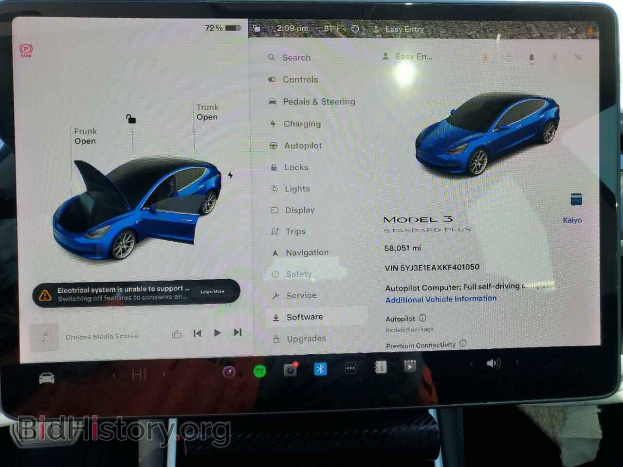 2019 TESLA MODEL 3 - VIN: 5YJ3E1EAXKF401050 - Photo 9