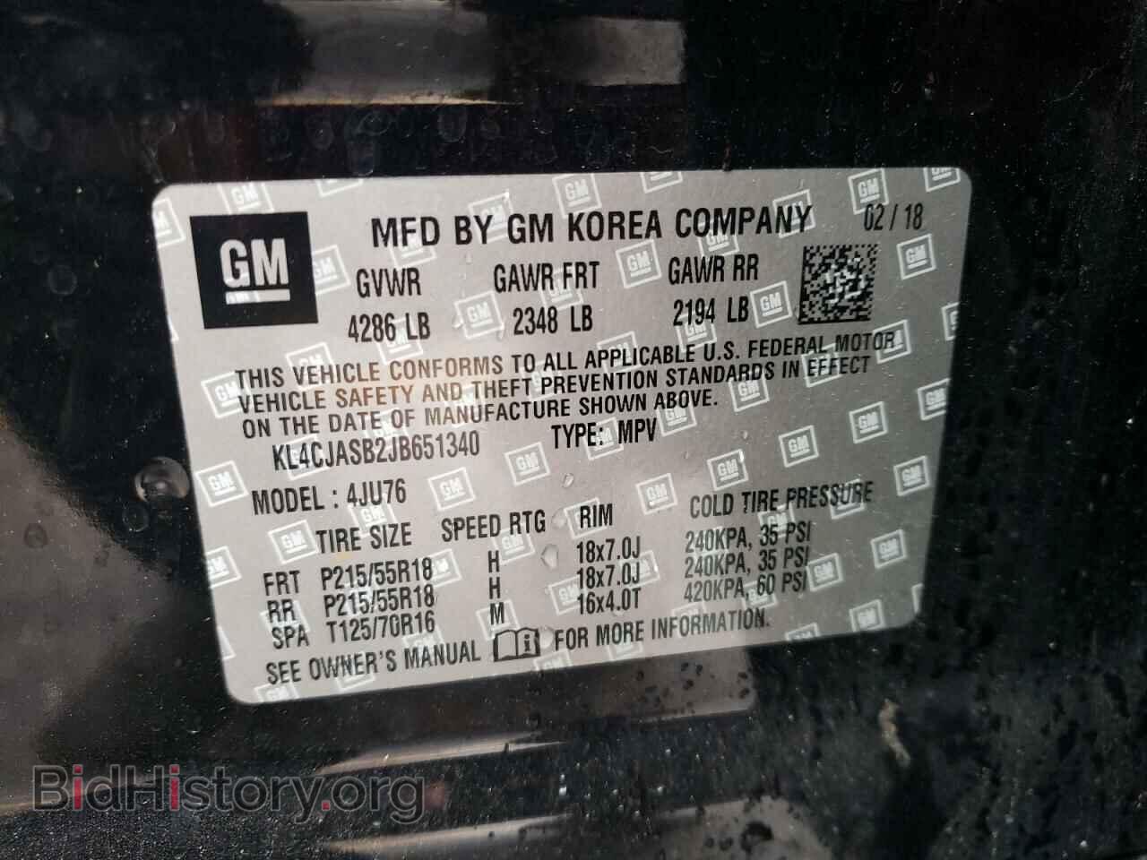 2018 BUICK ENCORE - VIN: KL4CJASB2JB651340 - Фото 14