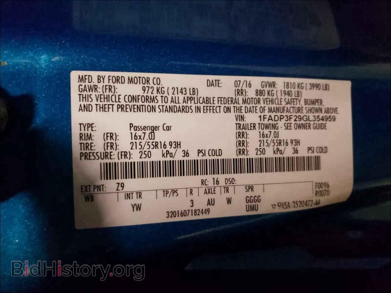2016 FORD FOCUS - VIN: 1FADP3F29GL354959 - Фото 10
