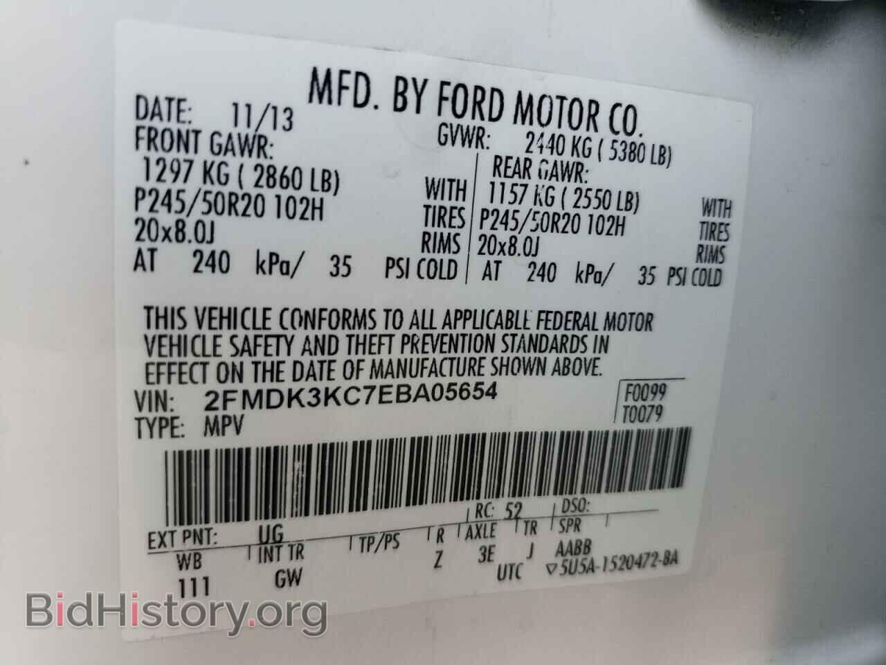 2014 FORD EDGE - VIN: 2FMDK3KC7EBA05654 - Photo 10