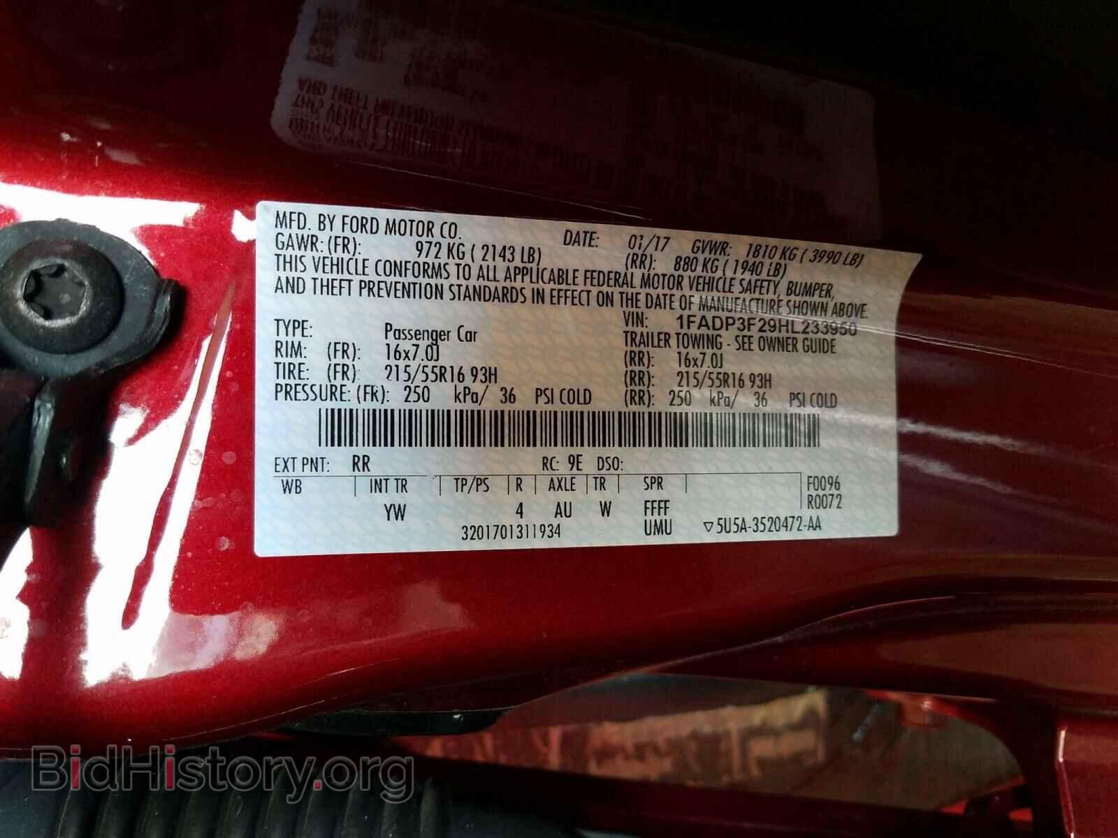 2017 FORD FOCUS - VIN: 1FADP3F29HL233950 - Фото 10