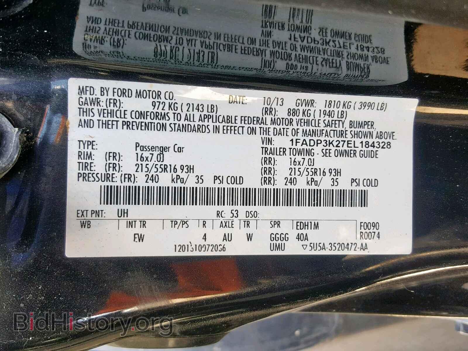 2014 FORD FOCUS SE - VIN: 1FADP3K27EL184328 - Фото 10